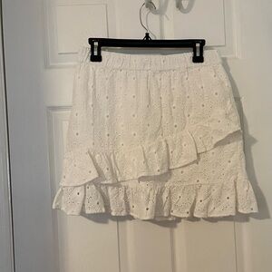 Avec Les Filles Cream/White Mini Skirt EUC